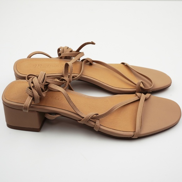 New MADEWELL The Brigitte Lace-Up Sandal in Leather Sandstone - Picture 5 of 7